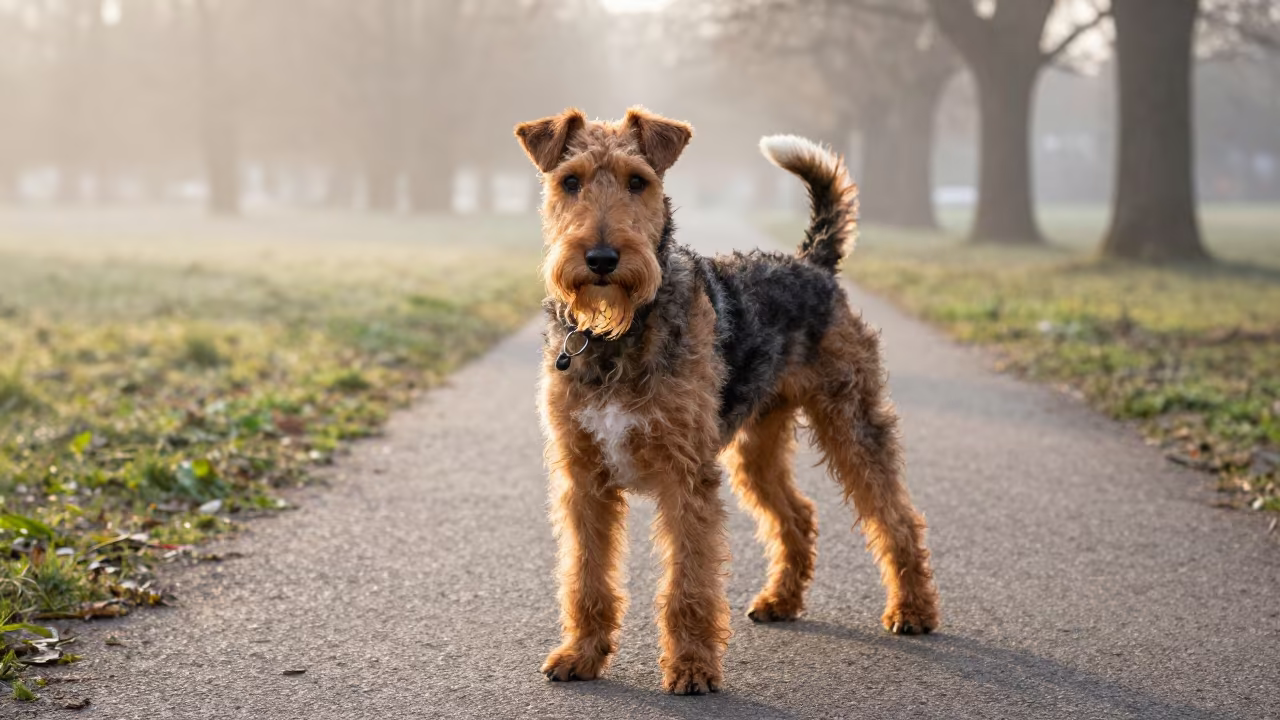 Wire Fox Terrier Portrait in Cluj Park in along a quiet park path with soft open shade and a clean background near Cluj-Napoca