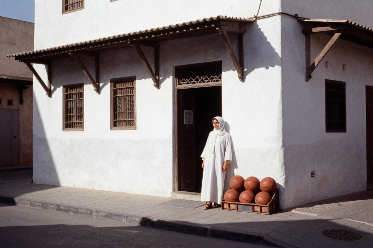 Woman at Afternoon Light in Casablanca in in Casablanca, Morocco