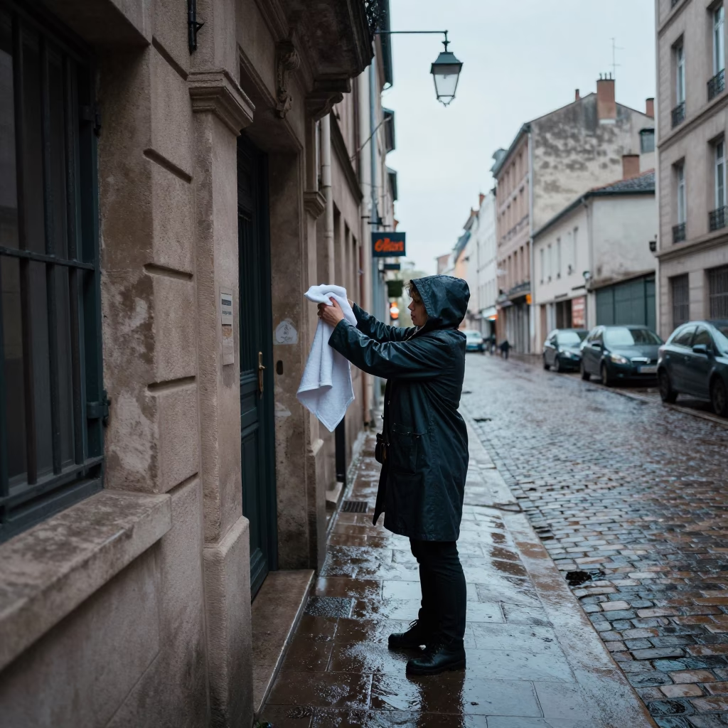 Woman at Early Morning Light in Lyon in in Lyon, France