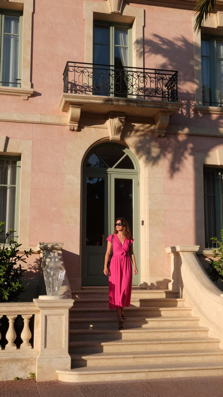 Woman at Evening Light in in Nice, France