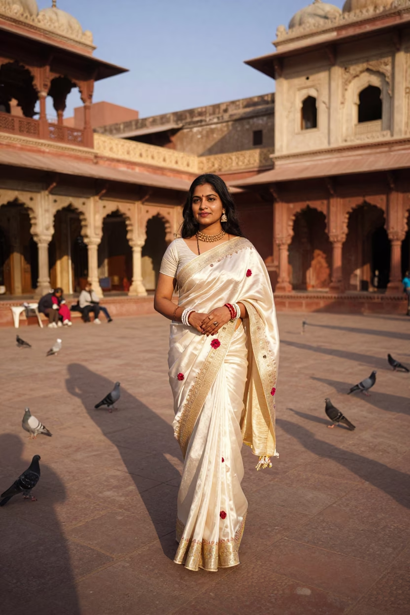 Woman at Late Afternoon Light in Hyderabad in in Hyderabad, India