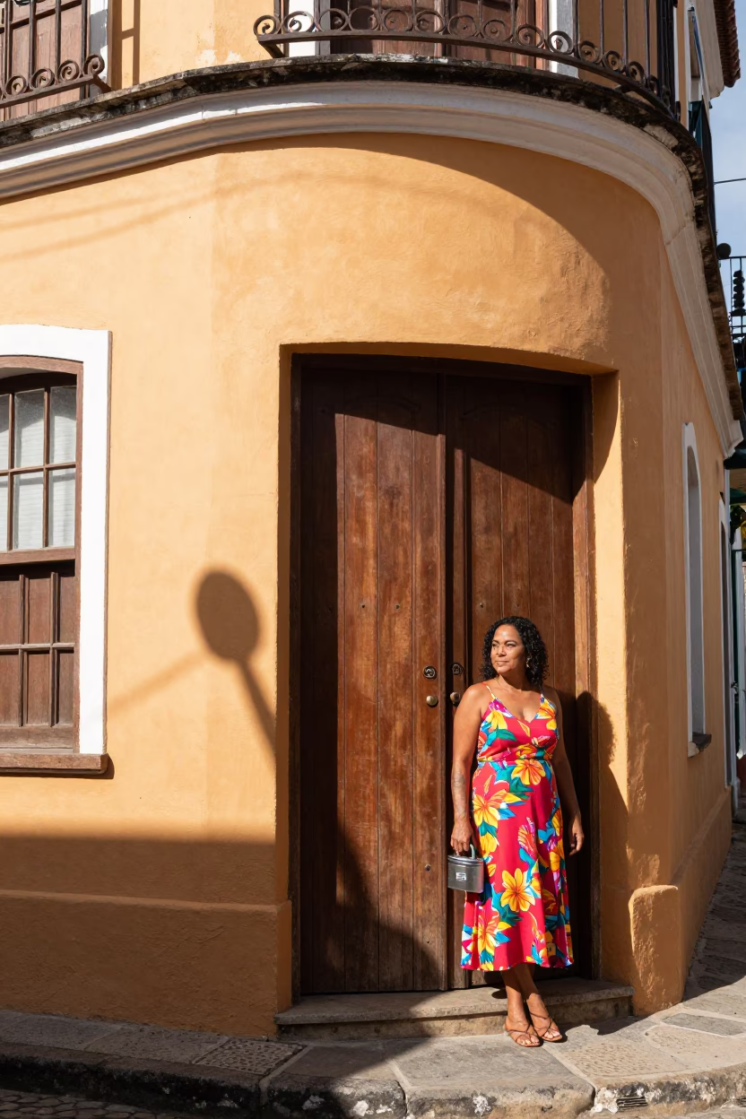 Woman at Noon Light in Salvador in in Salvador, Brazil