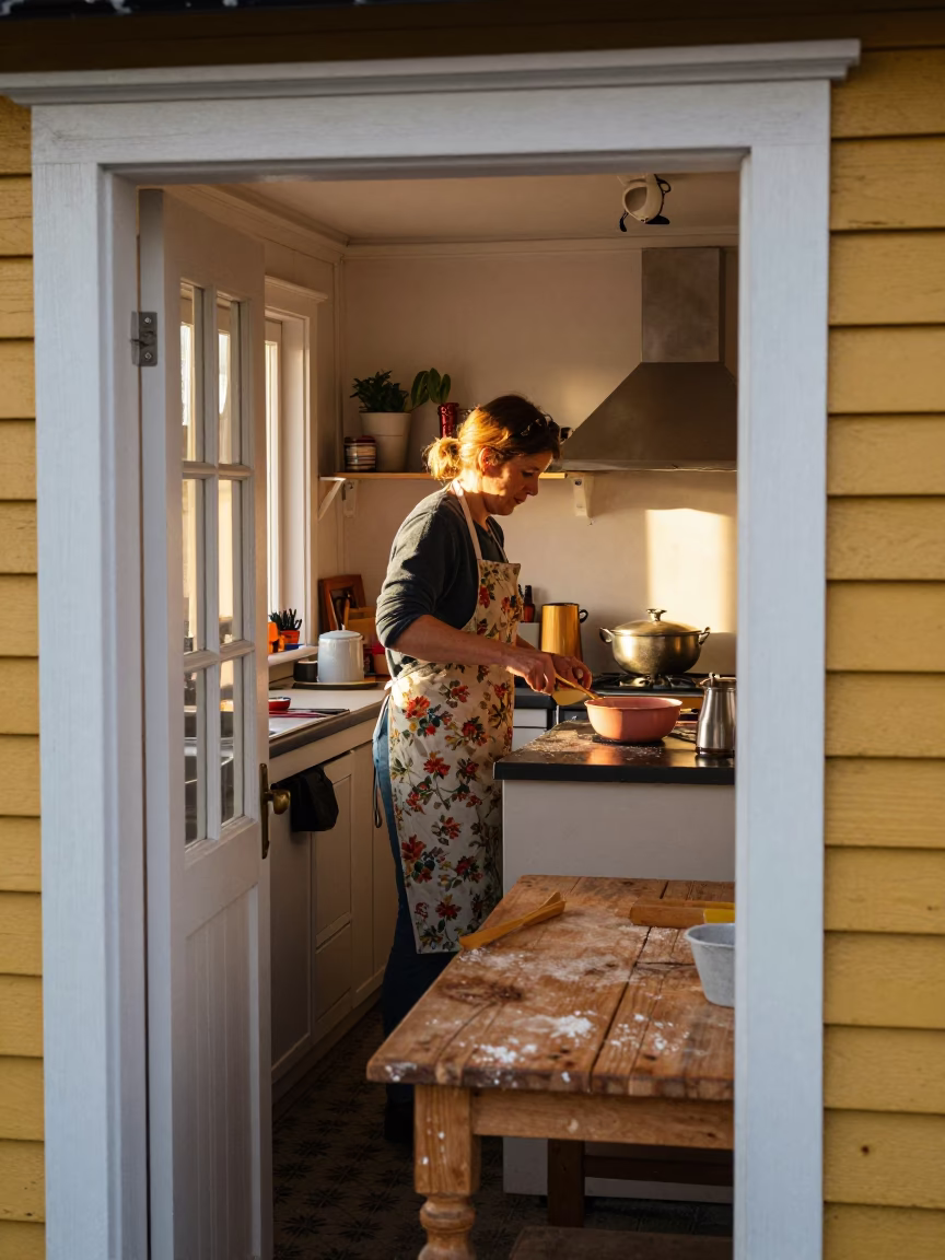 Woman Baking in Bergen in in Bergen, Norway