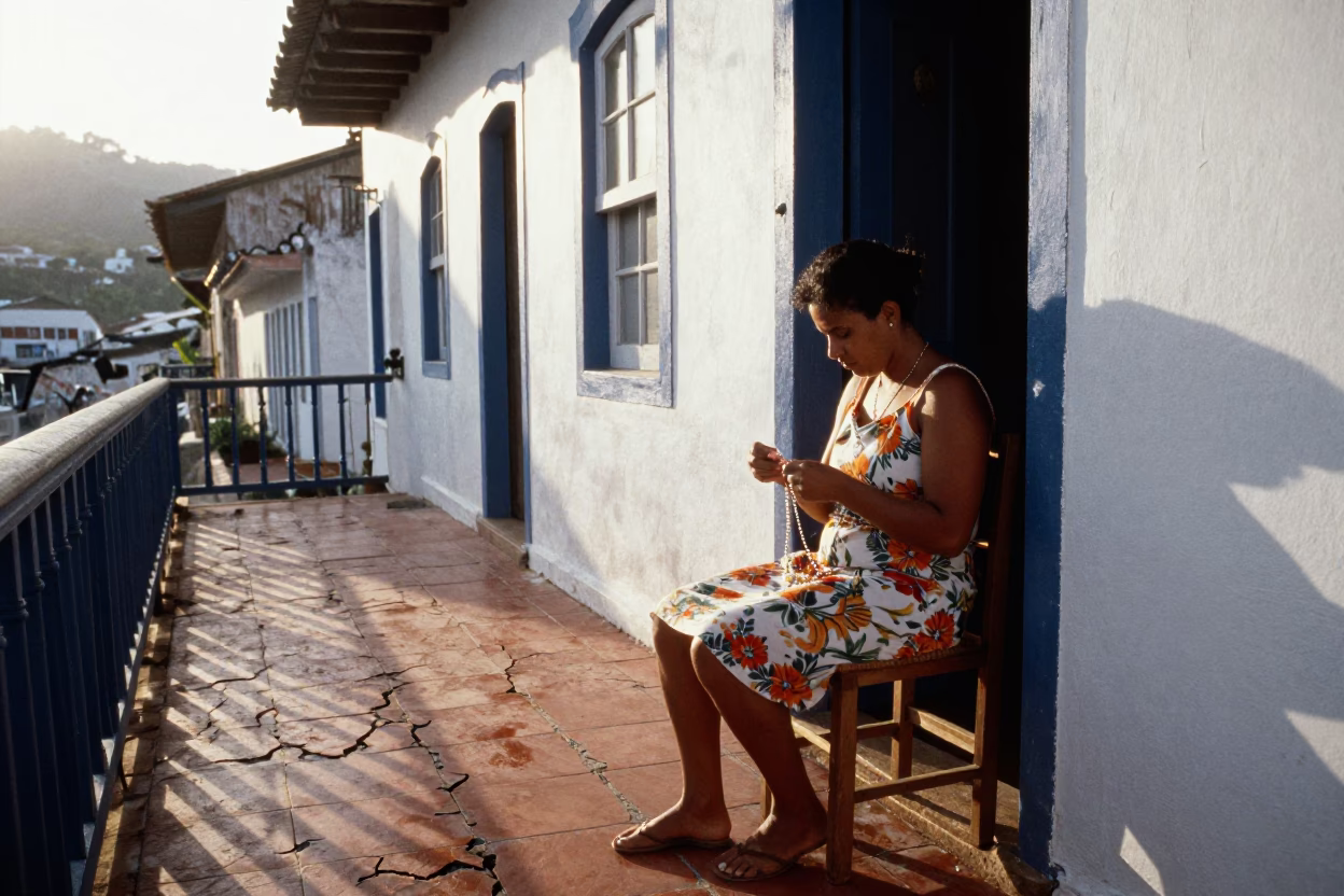 Woman Beading in Salvador in in Salvador, Brazil