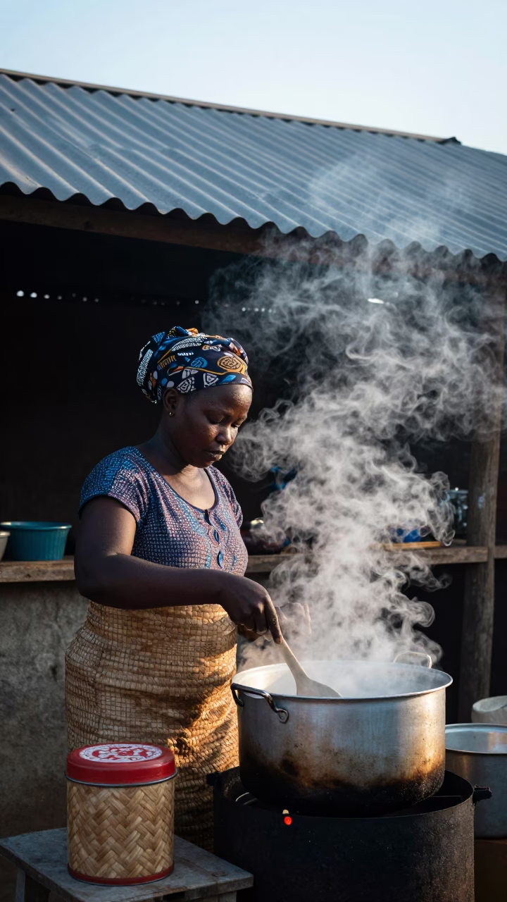 Woman Cooking in Accra in in Accra, Ghana