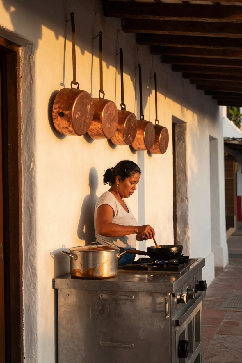 Woman Cooking in Cartagena in in Cartagena, Colombia