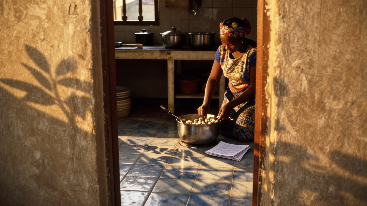Woman Cooking in Dakar in in Dakar, Senegal