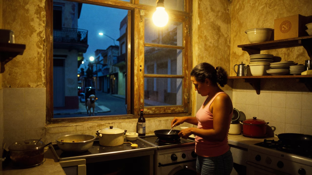 Woman Cooking in Havana in in Havana, Cuba