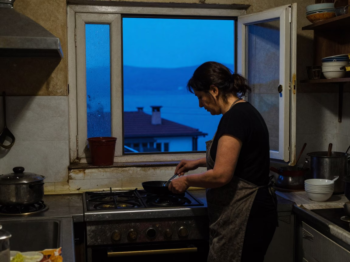 Woman Cooking in Izmir in in Izmir, Turkey