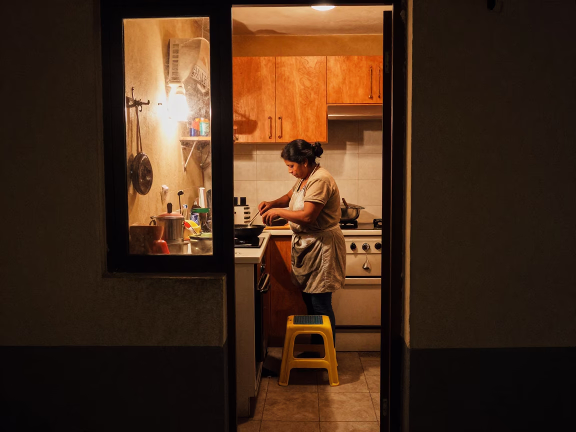 Woman Cooking in Lima in in Lima, Peru
