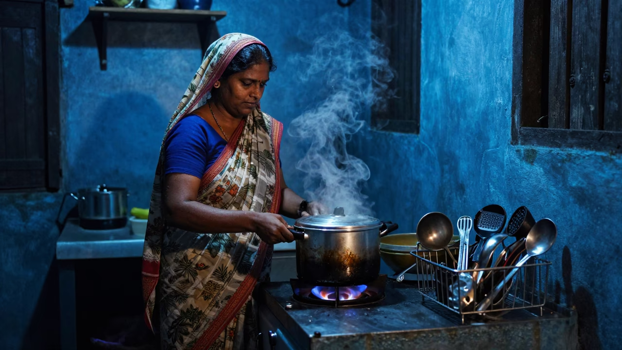 Woman Cooking in Mumbai in in Mumbai, India