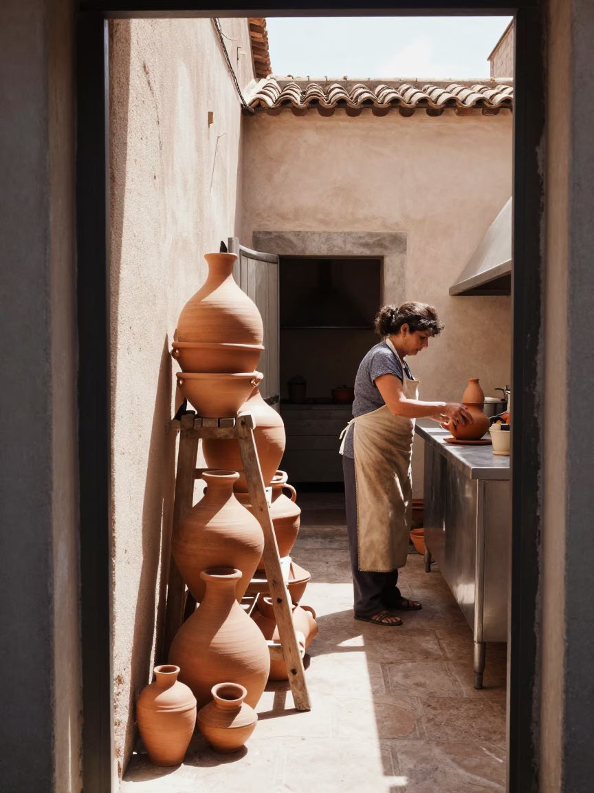 Woman Cooking in Rome in in Rome, Italy