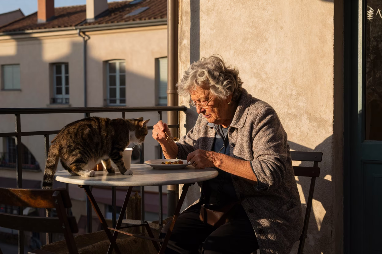 Woman Dining in Lyon in in Lyon, France