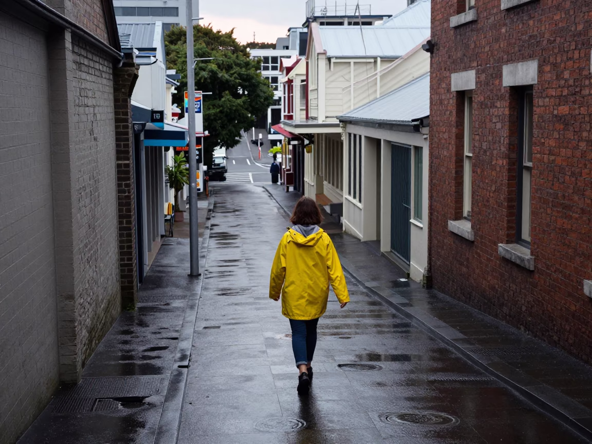 Woman in Auckland at Evening Light in in Auckland, New Zealand