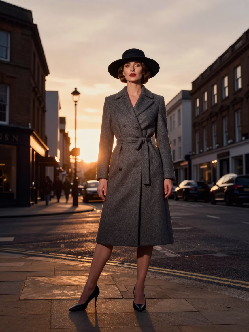 Woman in Bristol at Sunset Light in in Bristol, United Kingdom