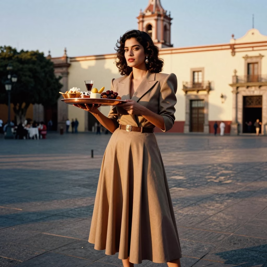 Woman in Guadalajara at Honeyed Evening Light in in Guadalajara, Mexico