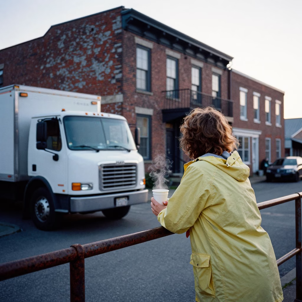 Woman in Halifax at Evening Light in in Halifax, Nova Scotia, Canada
