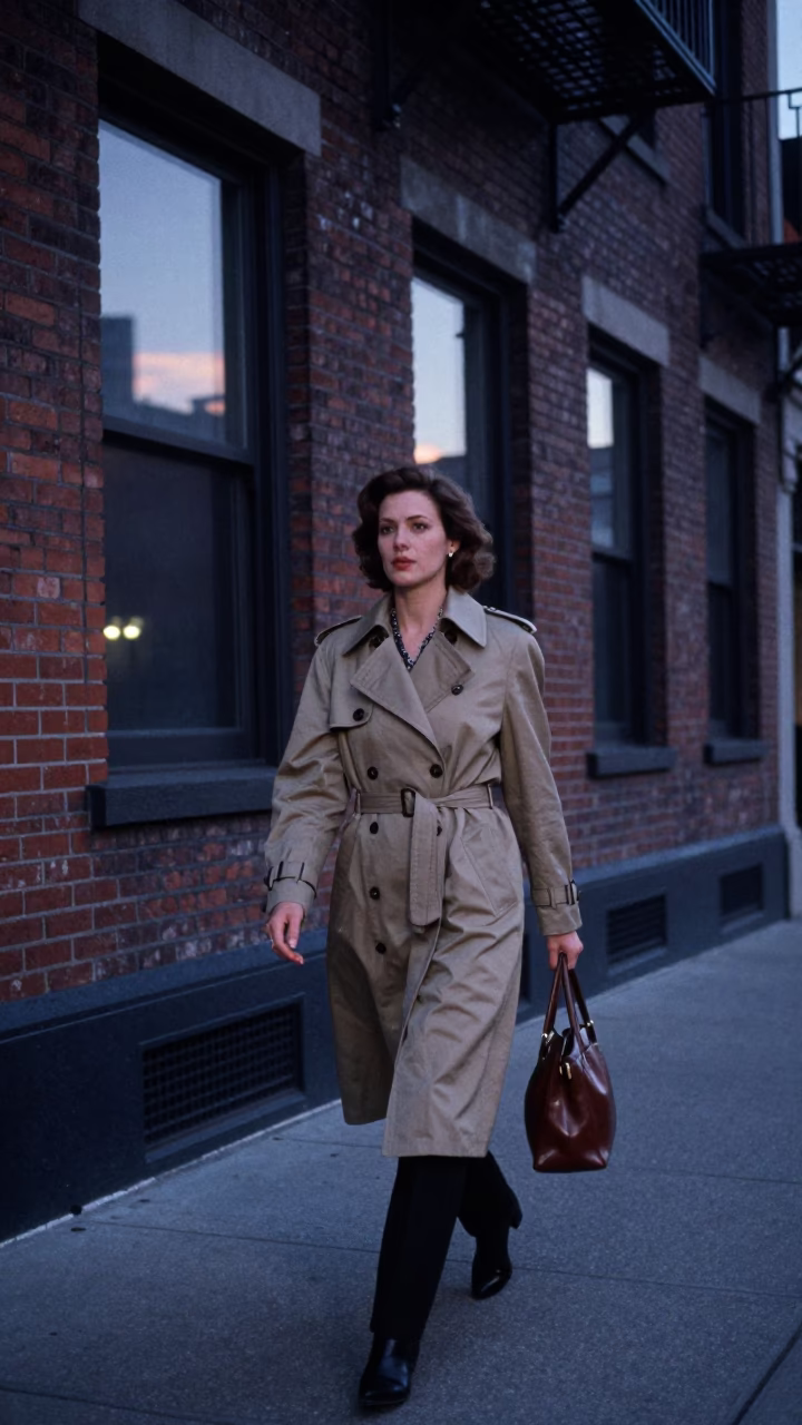 Woman in New York at Twilight in in New York, New York, United States