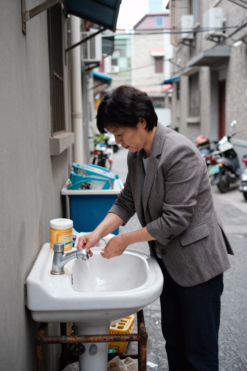 Woman in Shanghai at Midday Light in in Shanghai, China