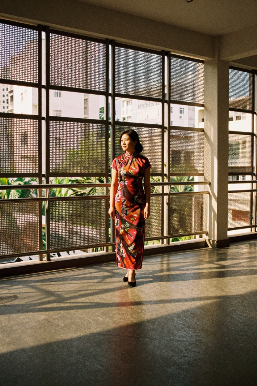 Woman in Singapore at Late Afternoon Light in in Singapore, Singapore