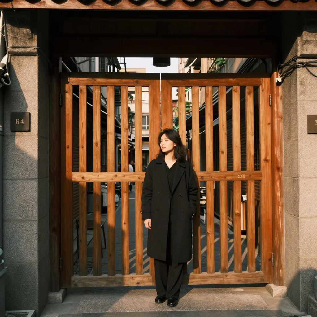 Woman in Taipei at Late Afternoon Light in in Taipei, Taiwan