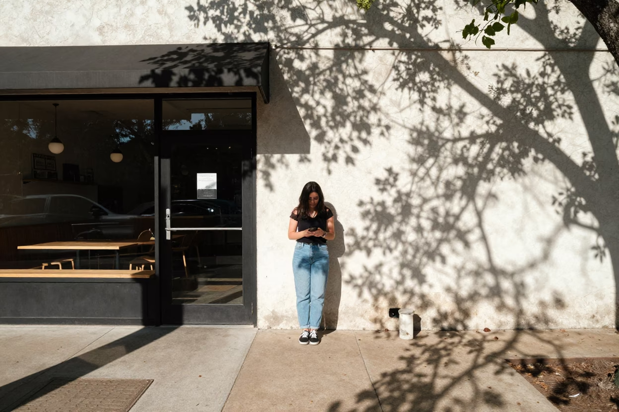 Woman Pausing in Austin in in Austin, Texas, United States