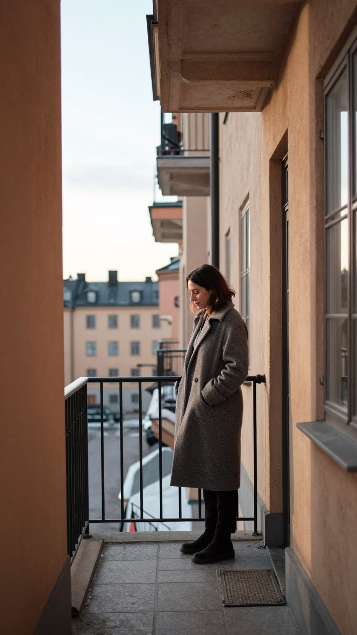 Woman Pausing in Stockholm in in Stockholm, Sweden