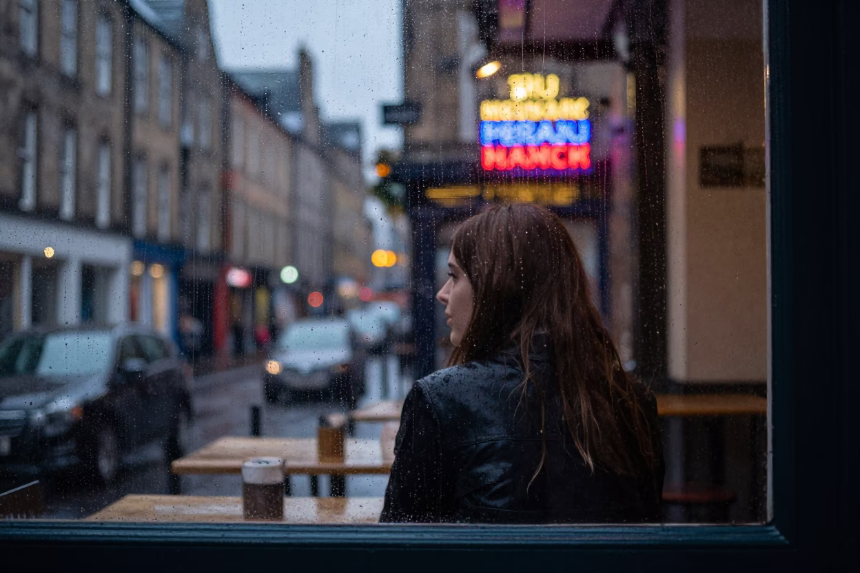 Woman Sheltering in Edinburgh in in Edinburgh, United Kingdom