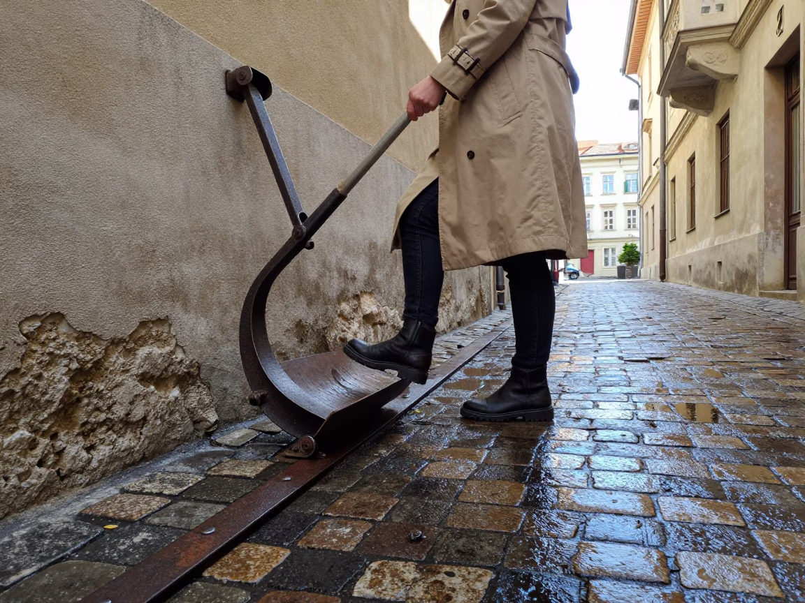 Woman Stepping in Vienna in in Vienna, Austria