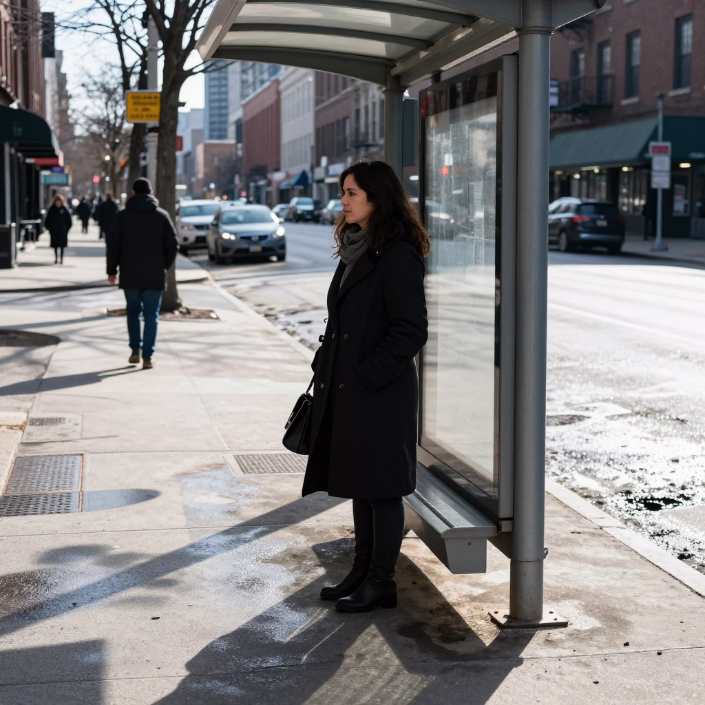 Woman Waiting in Chicago in in Chicago, Illinois, United States
