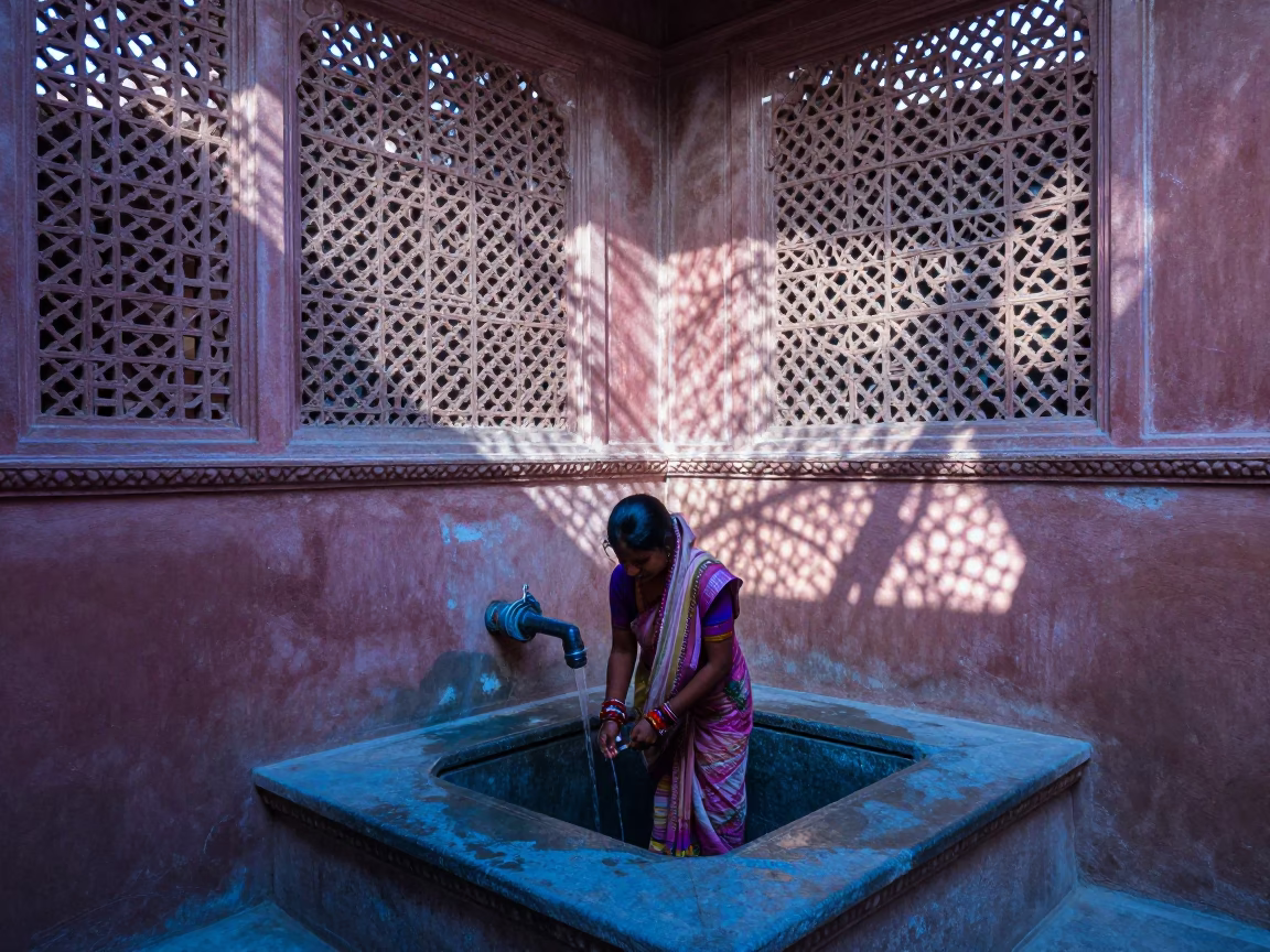 Woman Washing in Jaipur in in Jaipur, India