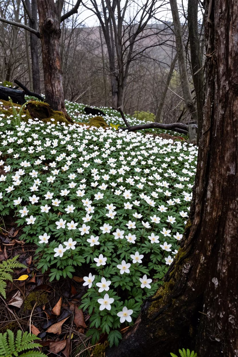 Wood Anemones in Spring Near Soweto in near Soweto