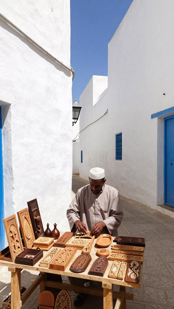 Wood Goods in Essaouira in in Essaouira, Morocco