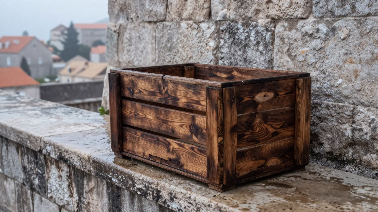 Wood Grain Darkened in Dubrovnik in in Dubrovnik, Croatia