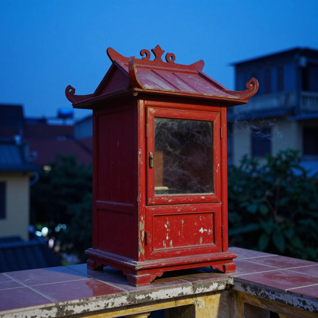 Wood Shrine in Hanoi in in Hanoi, Vietnam