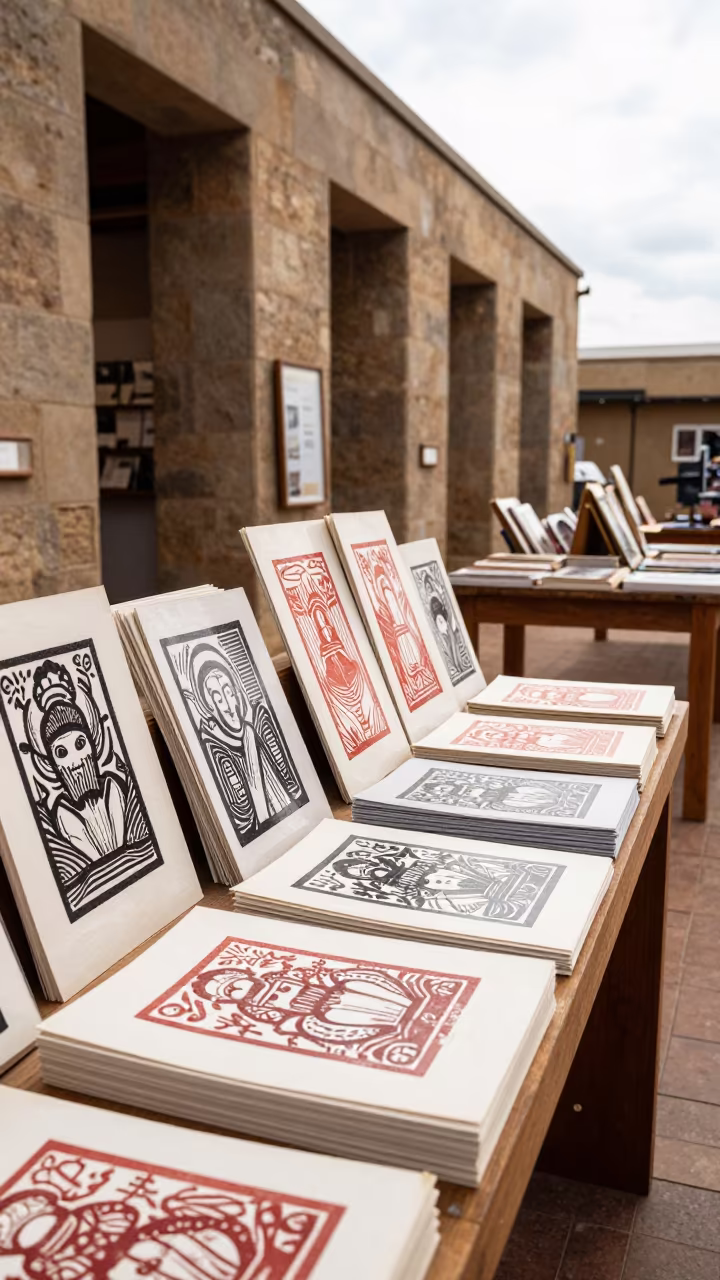 Woodblock Prints Catalogs Museum Shop Polokwane in in a ceremonial hall near Polokwane