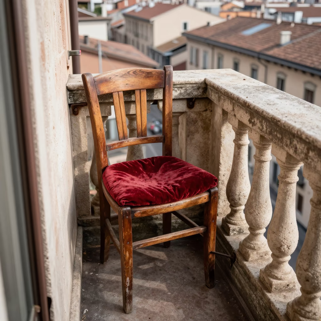 Wooden Balcony Chair in Milan in in Milan, Italy
