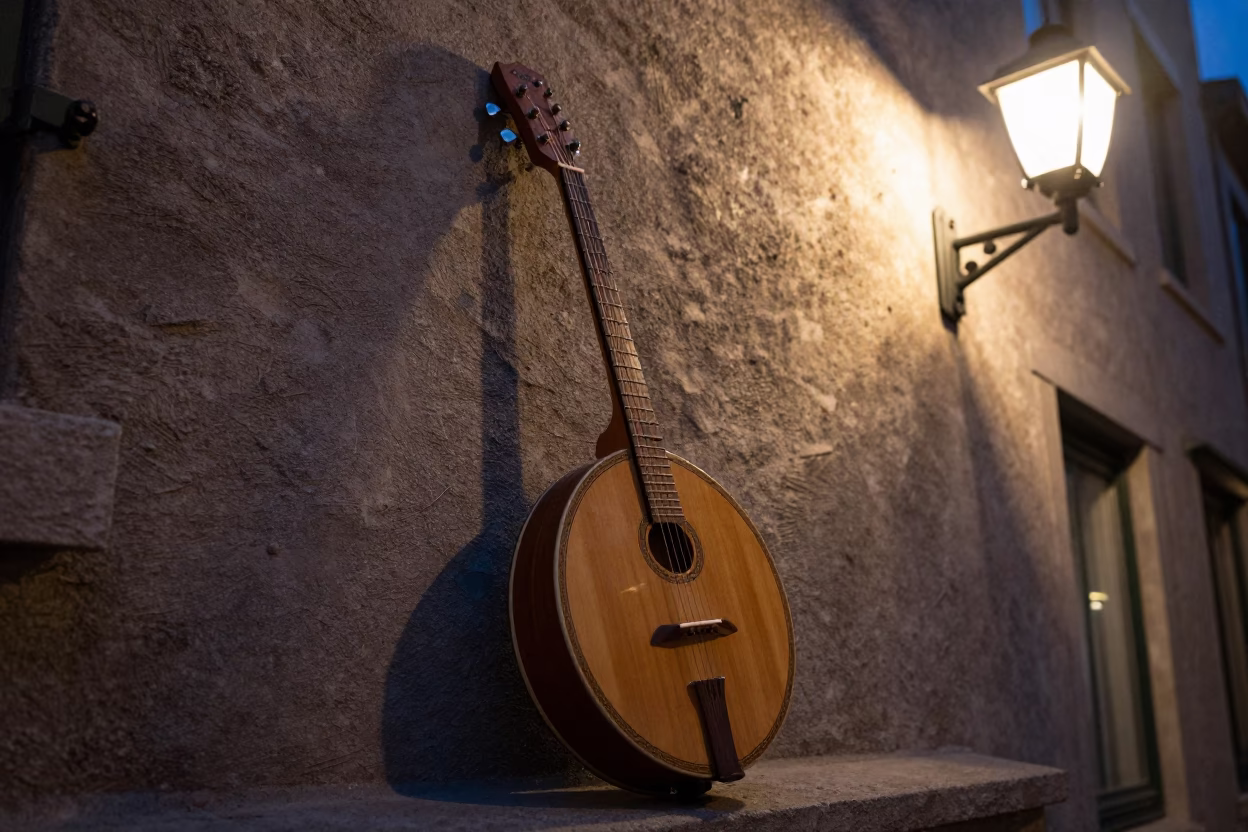 Wooden Banjo in Quebec City in in Quebec City, Quebec, Canada