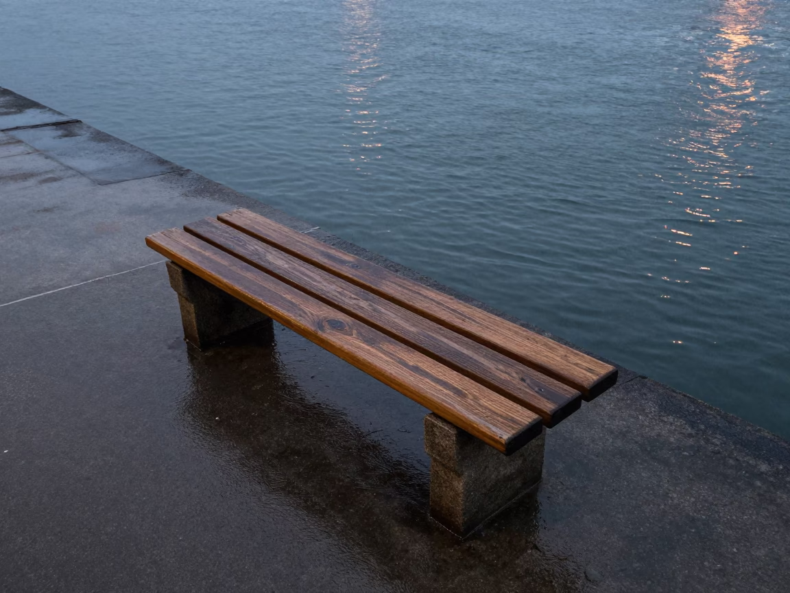 Wooden Bench in Kaohsiung in in Kaohsiung, Taiwan