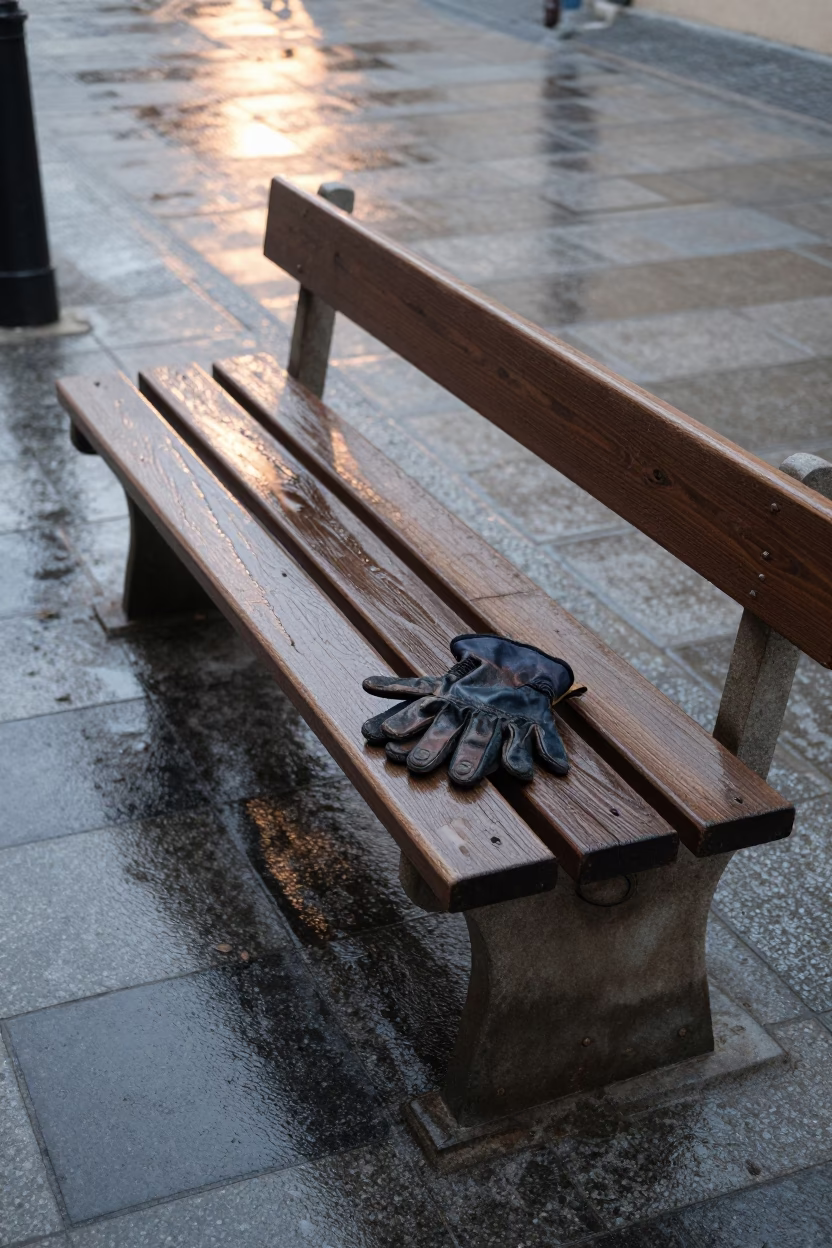 Wooden Bench in Prague in in Prague, Czech Republic