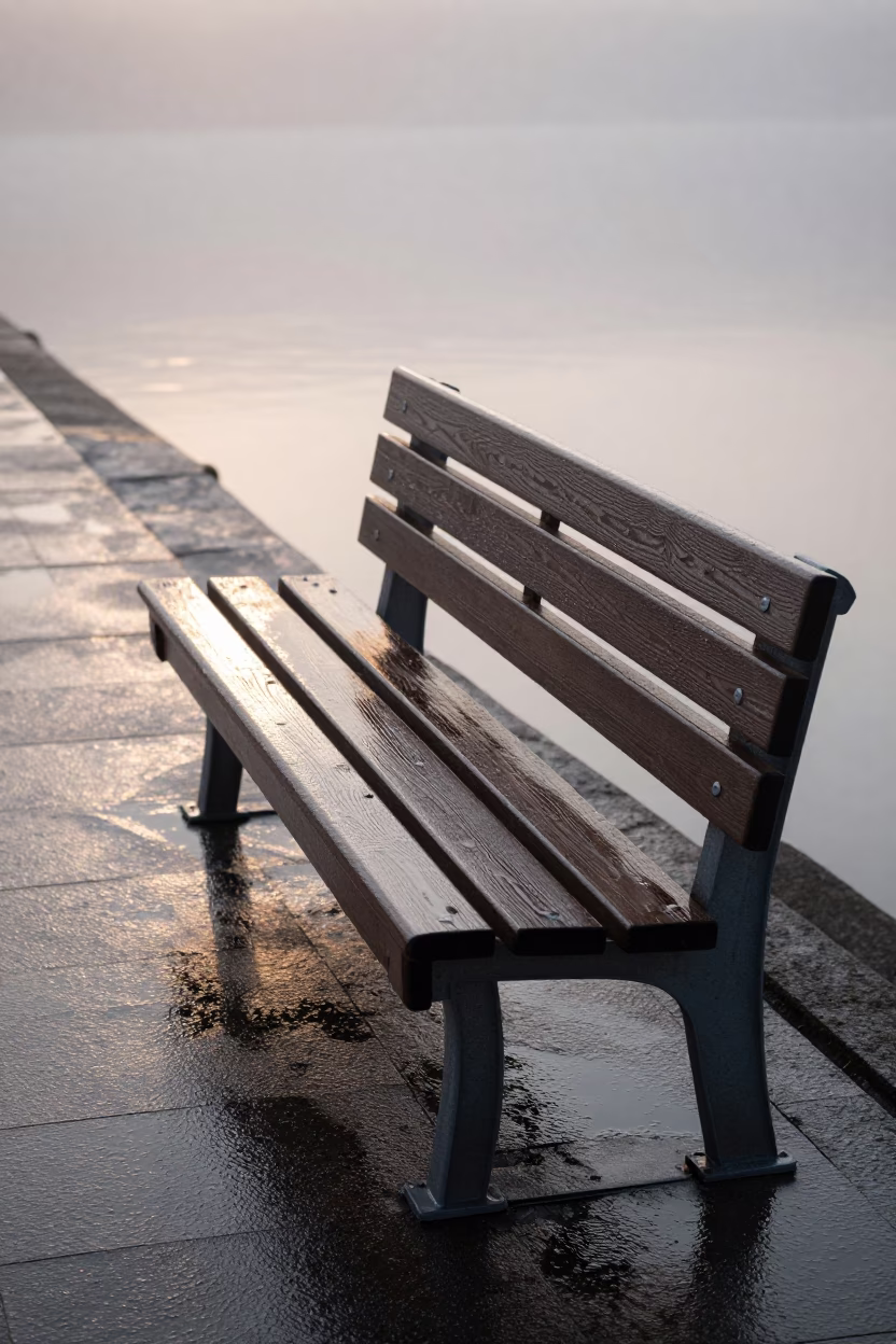 Wooden Bench in Sapporo in in Sapporo, Japan