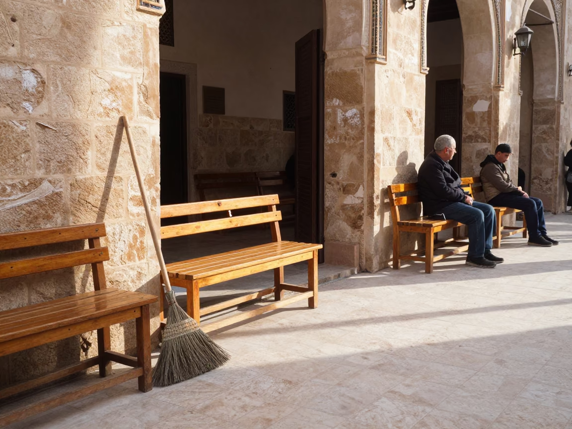 Wooden Benches in Tunis in in Tunis, Tunisia