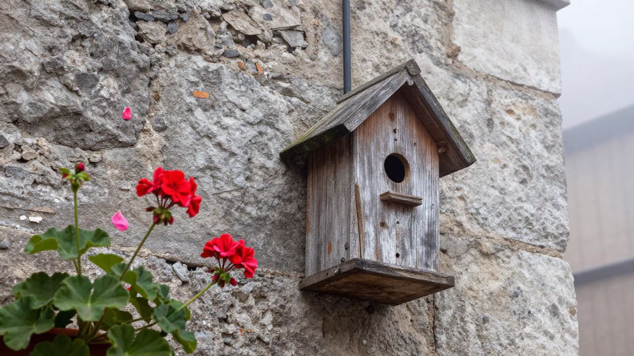 Wooden Birdhouse in Lyon in in Lyon, France