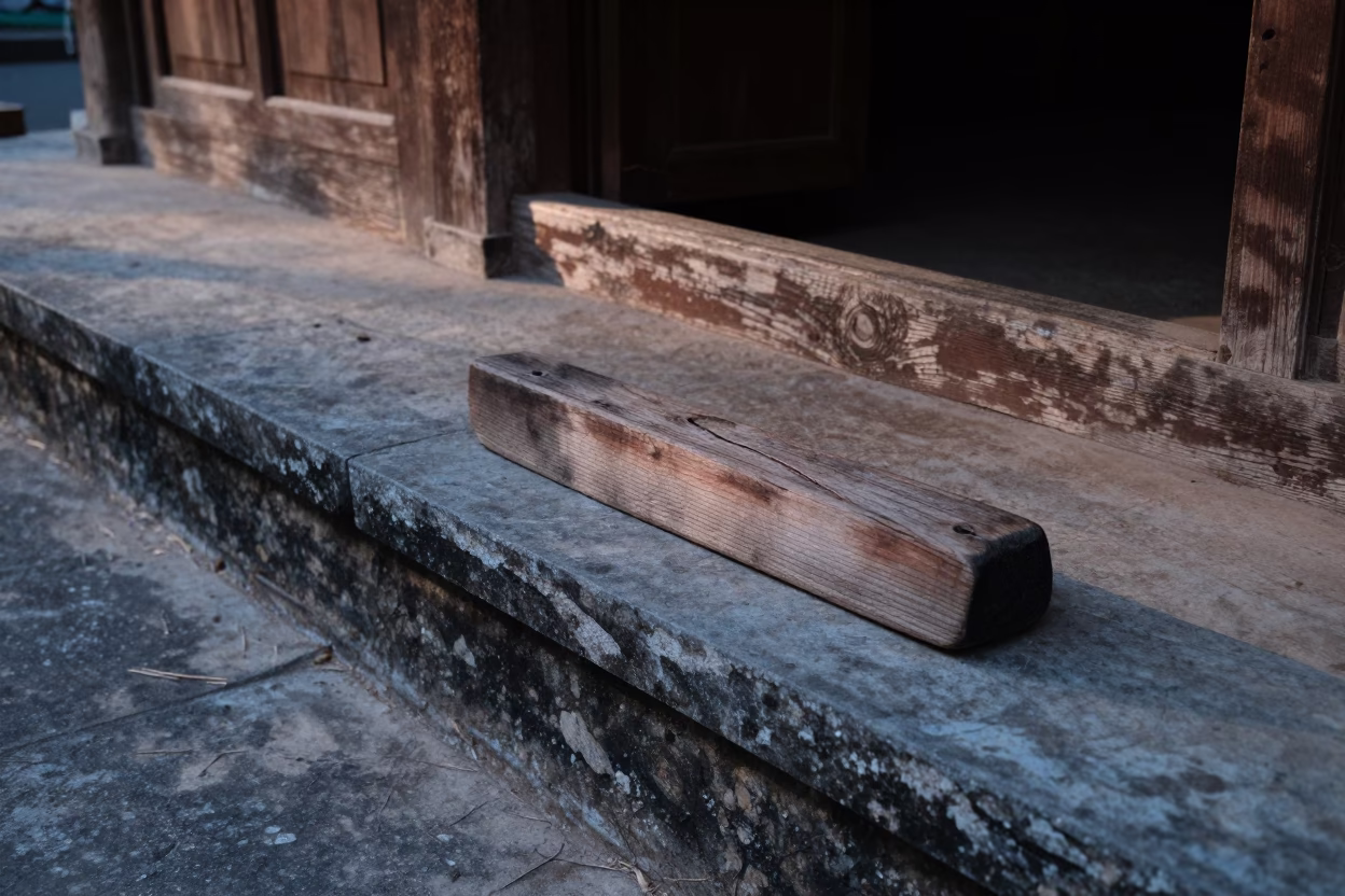 Wooden Boot Scraper in Luang Prabang in in Luang Prabang, Laos