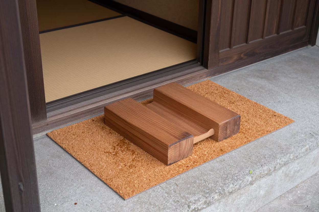 Wooden Boot Scraper in Osaka in in Osaka, Japan