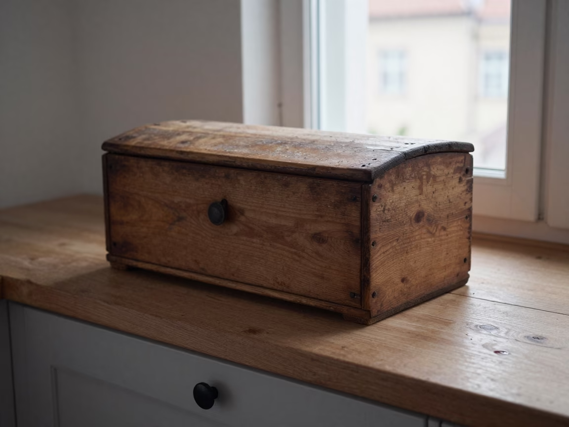 Wooden Breadbox in Prague in in Prague, Czech Republic