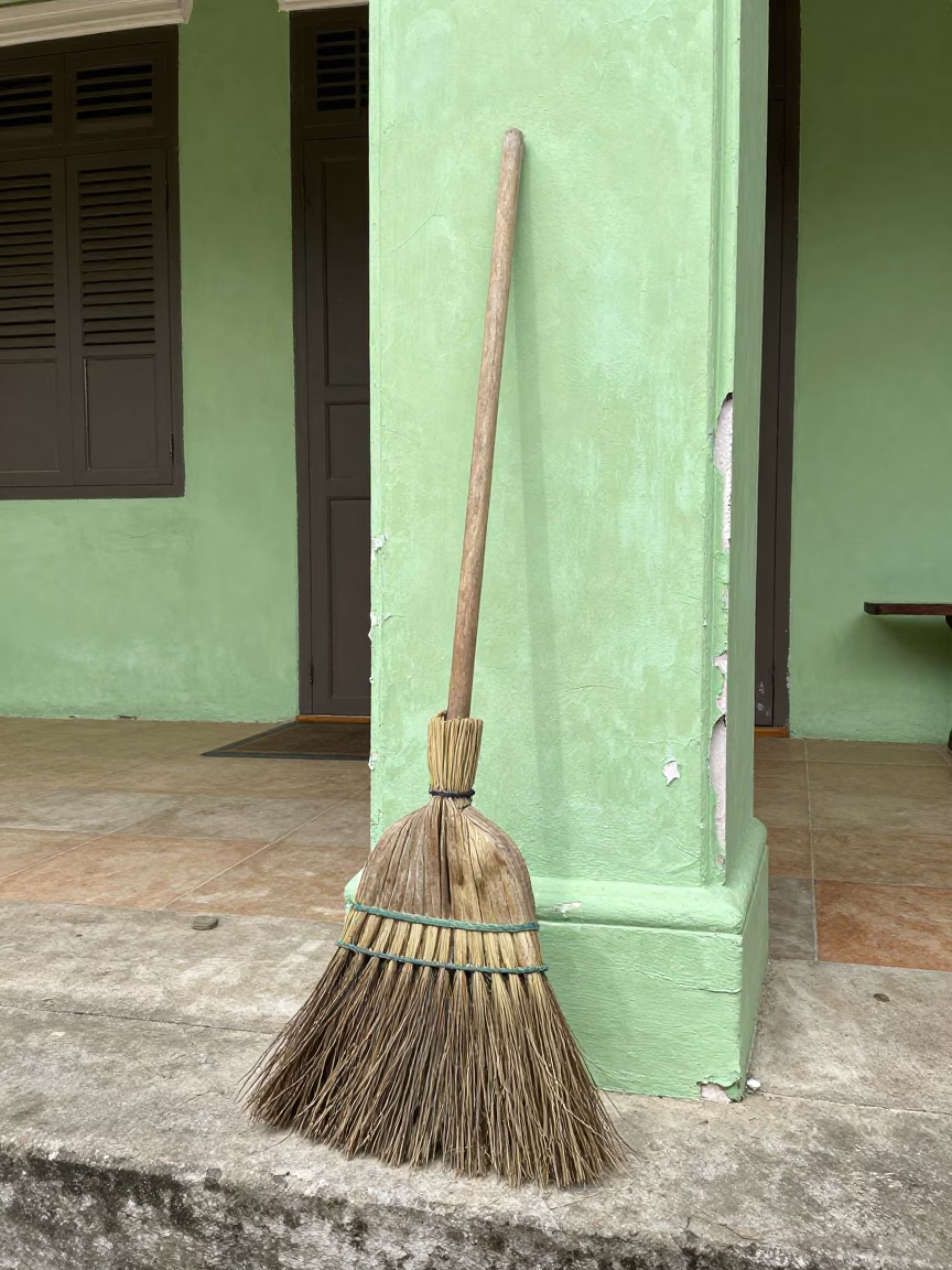 Wooden Broom in George Town in in George Town, Malaysia