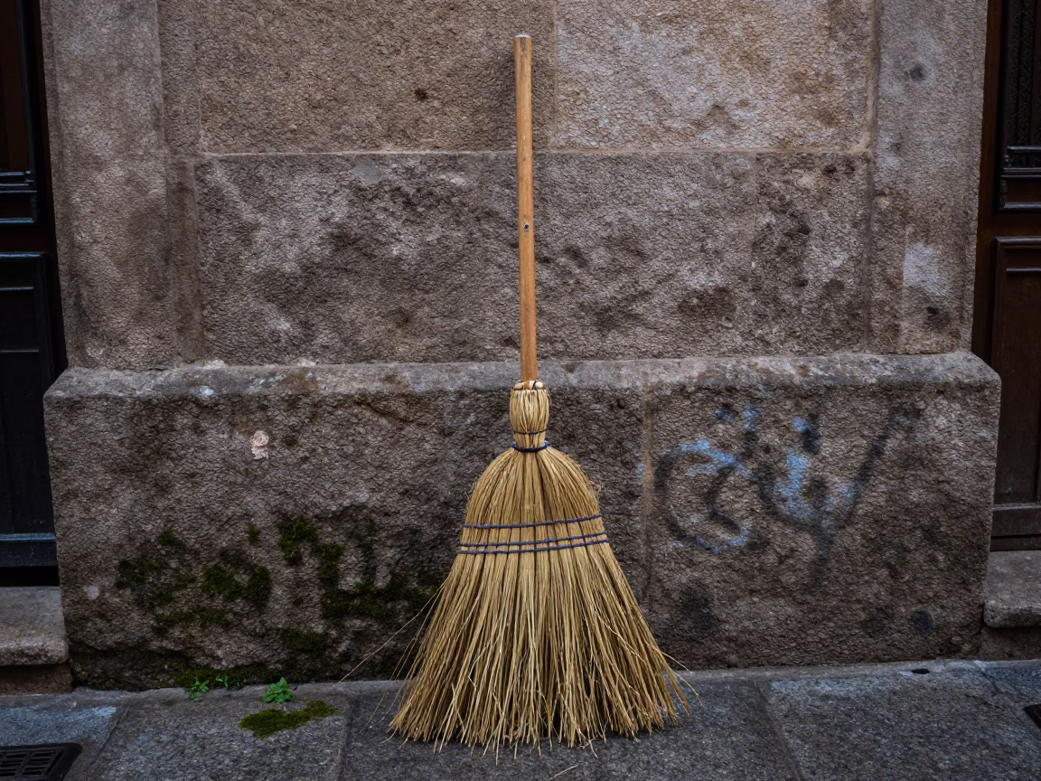Wooden Broom in Madrid in in Madrid, Spain