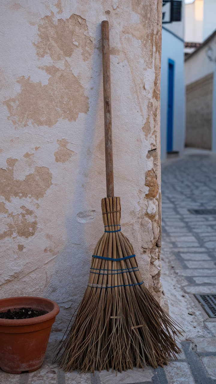 Wooden Broom in Tunis in in Tunis, Tunisia