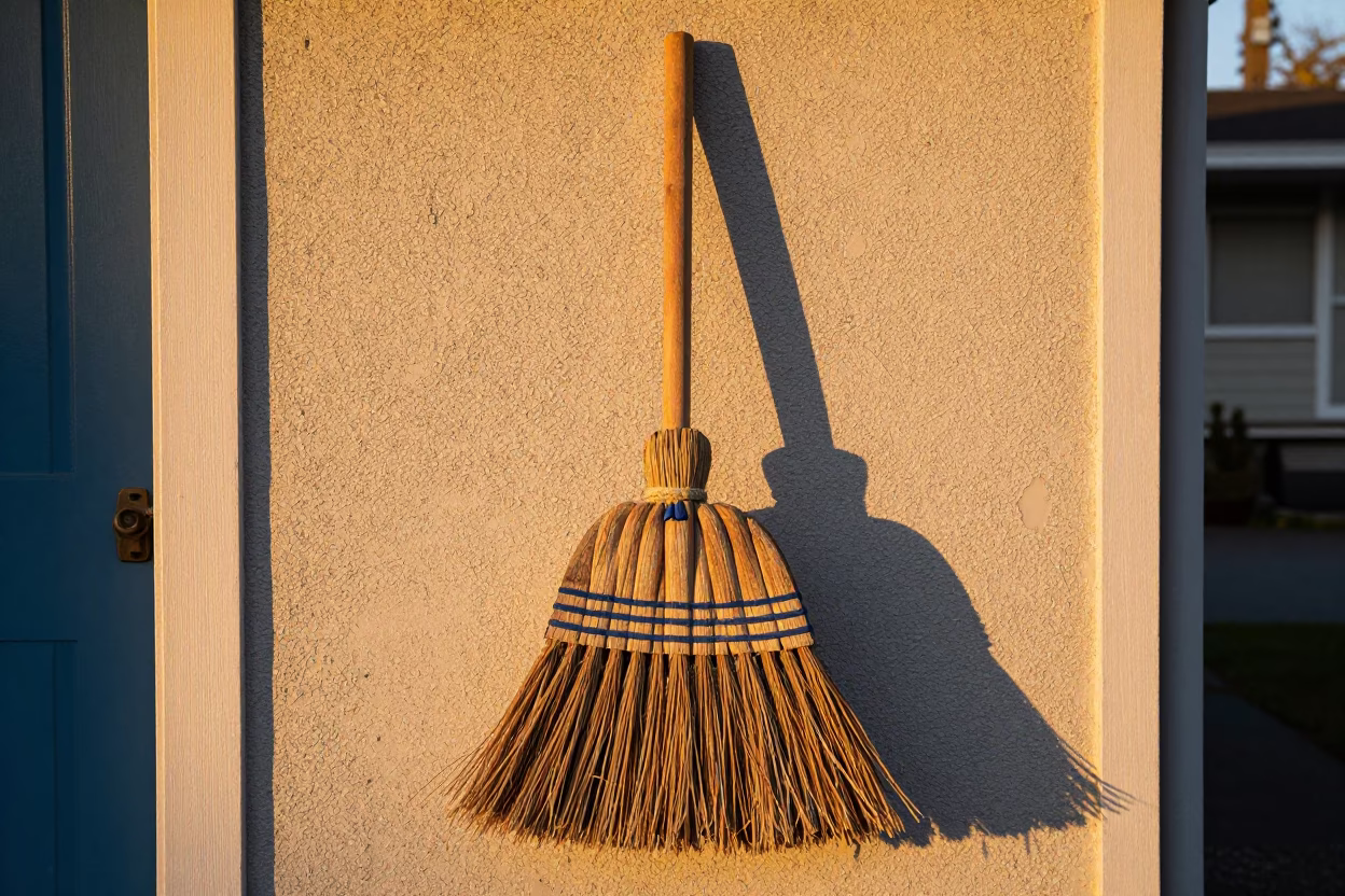 Wooden Broom in Vancouver in in Vancouver, Canada